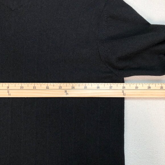 Banana Republic Sweater Men's L* (S) Black 100% Extra Fine Italian Merino Wool V - Picture 10 of 14